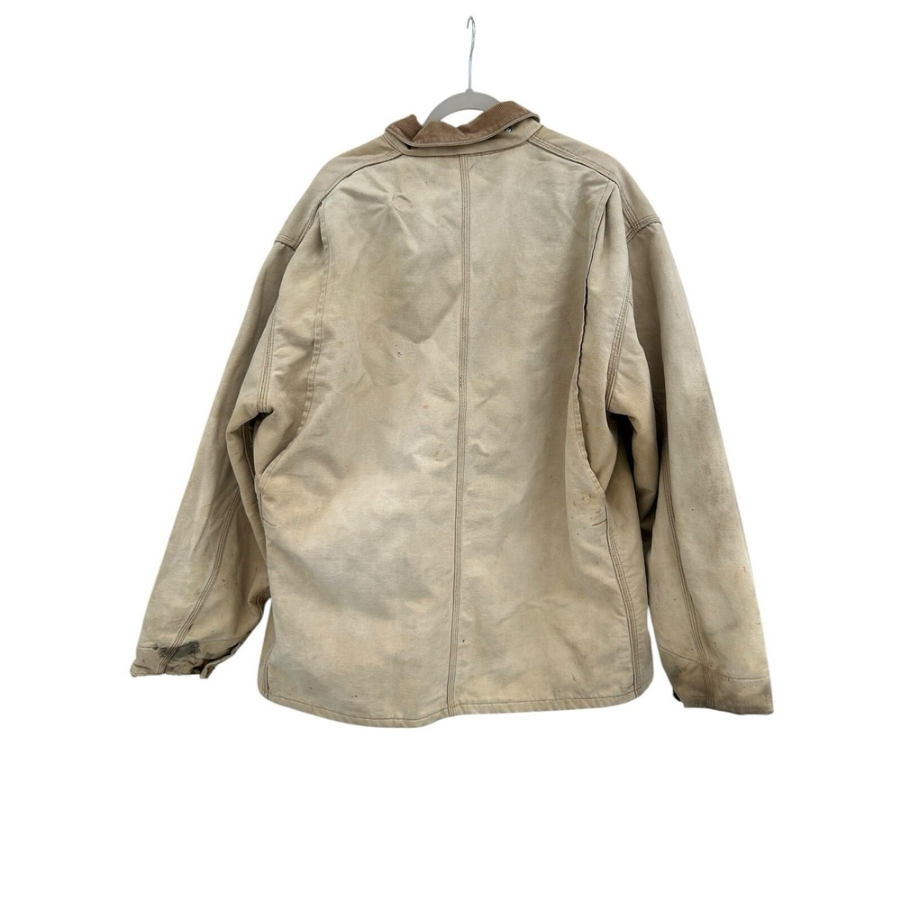 VTG CARHARTT Size XL? 80's USA Made Men's Blanket Lined Chore Coat Jacket FLAWS - Picture 2 of 8